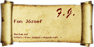 Fon József névjegykártya