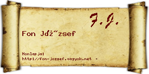 Fon József névjegykártya
